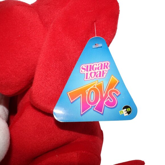 Love Birthday Valentine Sugar Loaf Toys Red Dog I Ruff You Bone Plush Animal NWT - Picture 4 of 11